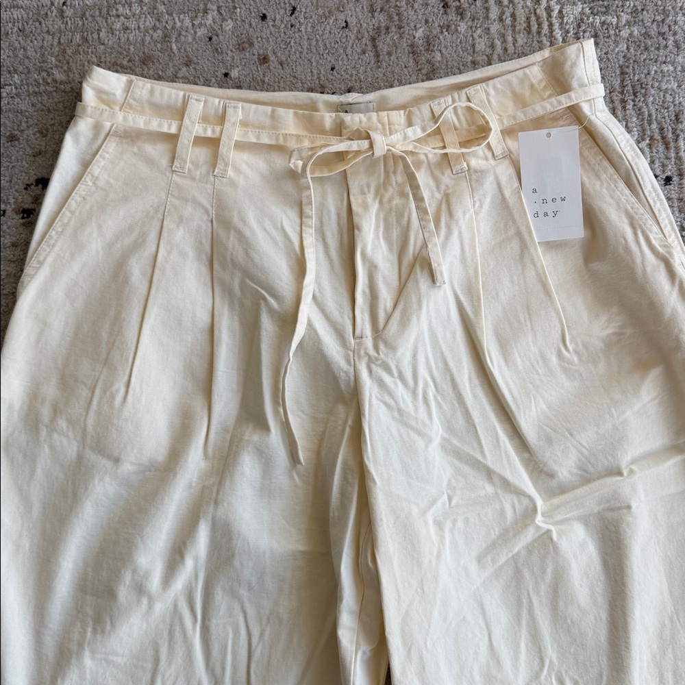 Cream Wide-Leg Chino pants - Picture 3 of 9